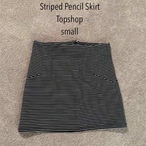 Topshop Striped Pencil Skirt